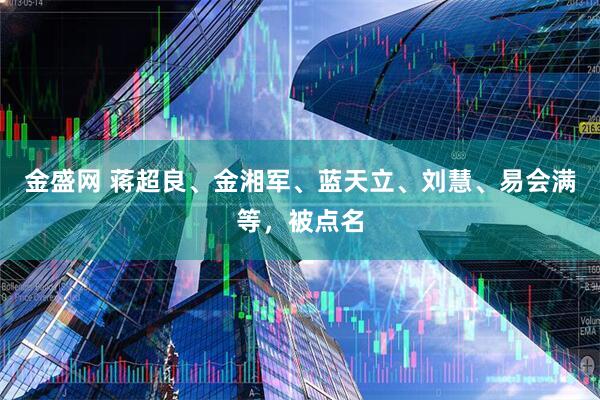 金盛网 蒋超良、金湘军、蓝天立、刘慧、易会满等，被点名